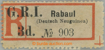 243114 - 1915 BRITSKÁ OKUPACE / SG.33, německá R-nálepka RABAUL p