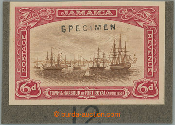 243125 - 1921 SG.101, Ships in Port Royal, PLATE PROOF 6P brown / car