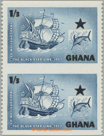 243133 - 1957 SG.183a, Pierron GH366IMa, pair Black Star 1,3Sh blue, 