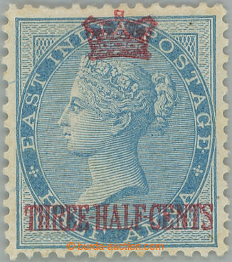 243134 - 1867 SG.1, indická Viktorie 1/2 Anna modrá, s přetiskem T