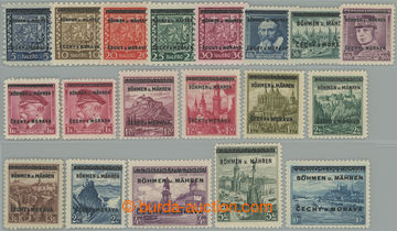 243159 - 1939 Pof.1-19, Overprint issue, complete; mint never hinged,