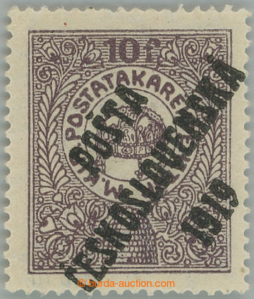 243207 -  UNISSUED / Postal saving bank 10f, overprint type III.; min