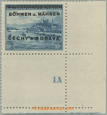 243213 - 1939 Pof.K19 plate number, Bratislava 10CZK, LR corner piece