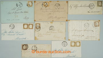 243290 - 1861-1862 sestava 8 dopisů s 10C známkami Viktor Emanuel I