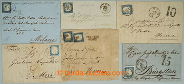 243292 - 1859-1862 sestava 6 dopisů s 20C známkami Viktor Emanuel I