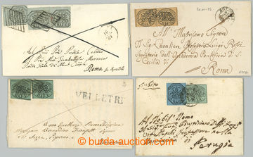 243303 - 1852 4 malé bezvadné dopisy s vybranými frankaturami, 3x 
