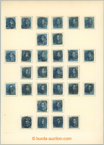 243318 - 1849 Mi.2, selection of 30 Epaulettes 20C blue, incl. better
