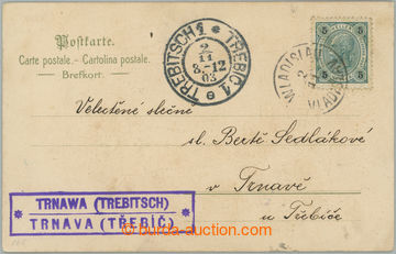 243325 - 1903 ČESKÉ ZEMĚ / poštovna Trnava, razítko Geb.1377/2 (