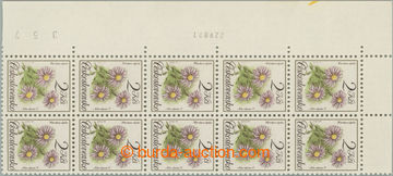 243329 - 1991 Pof.2991  inverted harrow perforation, Flowers 2Kčs, L