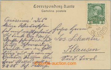 243332 - 1908 LLOYD / postcard with Franz Joseph I. 5h, CDS HABSBURG/