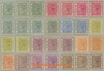 243346 - 1884-1891 SG.11-19, Victoria ½P - 2Sh, selection of 28 stam