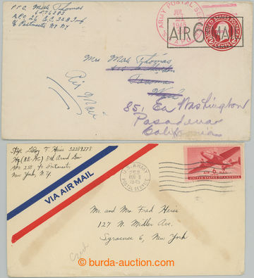 243359 - 1945 sestava 2 Let-dopisů do USA s raz. PP: 1x SR APO 26/ J