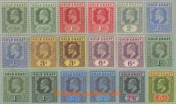 243360 - 1907-1913 SG.59-68, Edvard VII. ½P - 5Sh, sestava 18 zn., p