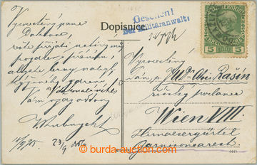 243366 - 1915 VĚZEŇSKÁ POŠTA / pohlednice adresovaná na Dr. Aloi