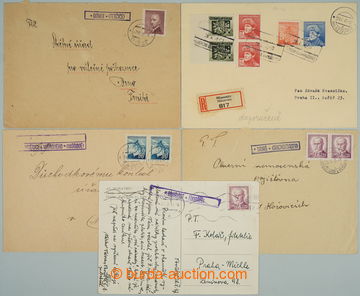 243370 - 1945-1948 SESTAVA / 5ks dopisů (1x R) se znárodněnými pr