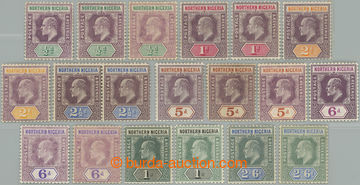 243384 - 1905-1907 SG.20-27, Edvard VII. ½P - 2Sh6P, sestava 19 zn.,
