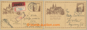 243418 - 1945 CDV73Pa, Košické 1,50K na žlutém papíru, 2ks, 1x z