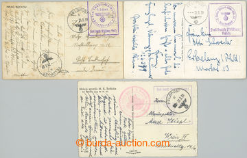 243423 - 1939 NĚMECKÁ POLNÍ POŠTA / sestava 3 pohlednic odeslaný