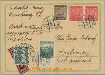 243480 - 1939 special delivery card addressed to to Hrotovice on/for 