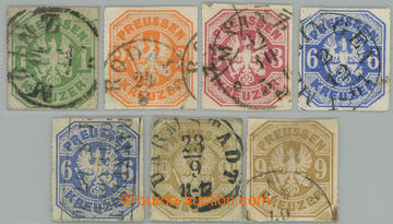 243484 - 1867 Mi.22-26, Znak 1Kr - 9Kr (hodnoty 6Kr a 9Kr v odstínec