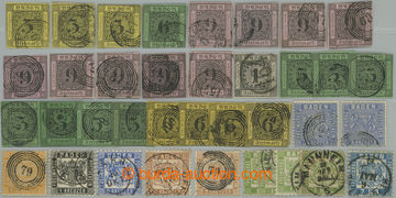 243486 - 1851-1868 SELECTION of / Mi.2-20, selection of 37 stamps, pa