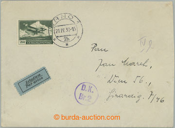 243493 - 1939 Let-dopis zaslaný do Vídně, vyfr. předběžnou zn. 