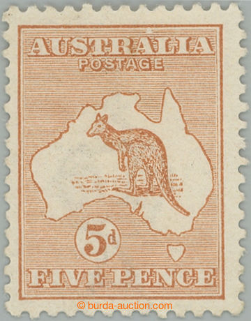 243501 - 1913 SG.6, Kangaroo and Map 5P chestnut, DIE II, wmk Wide Cr