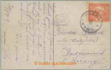 243521 - 1919 postcard franked with. perf stamp. Hradčany 15h, Pof.7