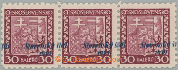 243534 - 1939 Sy.6 VPP, Coat of arms 30h violet, horizontal strip of 