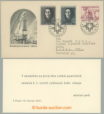 243640 - 1947 MINISTERSKÉ FDC / M 3/47, Lidice, vylepeny zn. Pof.453
