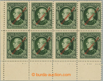 243669 - 1939 Sy.23C, Hlinka 50h green with overprint, L the bottom c