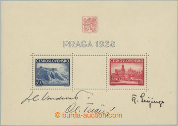 243677 - 1938 Pof.A342/343, miniature sheet Praga 1938 with signature