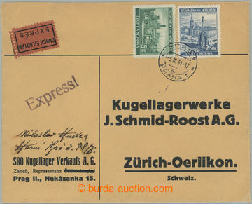 243728 - 1941 commercial express letter to Switzerland, with 5 Koruna