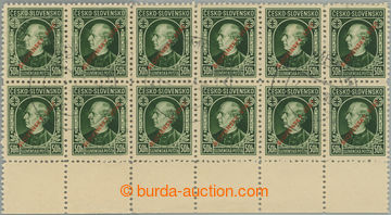 243734 - 1939 Sy.23B, Hlinka 50h green with overprint, the bottom mar
