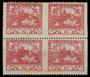 24384 -  10h red block of four with omitted vertical perf, Pof.5D, u
