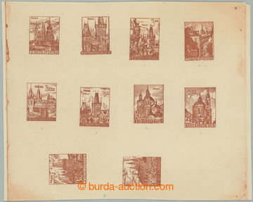 243891 - 1950-1952 PLATE PROOF stamp designes., student work aristic 