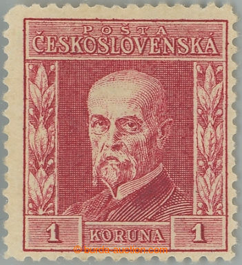 243965 - 1925 Pof.194II P6, Gravure 1CZK red, type II., wmk P6; of re