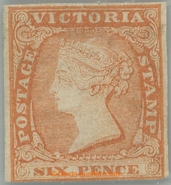 244044 - 1854 SG.32b, Victoria 6P orange; on reverse small thin place