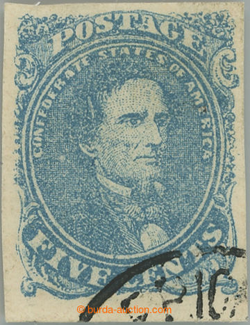244060 - 1862 Sc.4, Jefferson Davis 5C modrá; luxusní exemplář, k