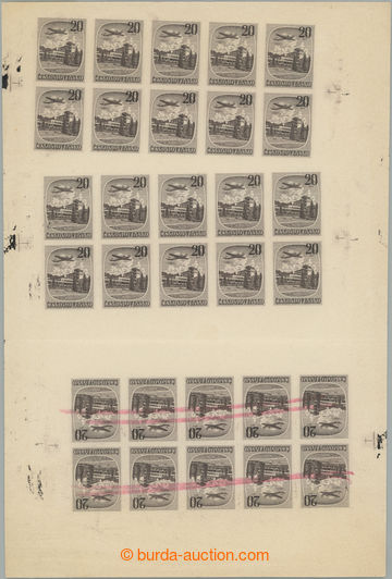 244084 - 1951 Pof.ZT printing sheet L36N, Spa 20Kčs brown, imperfora