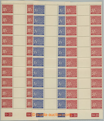 244096 - 1939 MEZIARŠÍ / Pof.DL2, 6, 9, comp. 3 pcs of vertical bnd