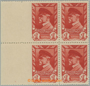 244107 - 1945 Pof.385 production flaw, Moscow 1 Koruna red, block of 