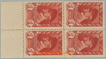 244111 - 1945 Pof.385 production flaw, Moscow 1 Koruna red, block of 