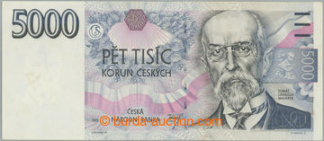 244136 - 1993 Ba.CZ9, 5000Kč 1993, série A15; svislý přehyb