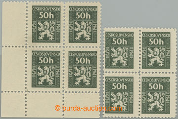 244143 - 1945 Pof.SL1, Official (I.) 50h, selection of two bloks of f