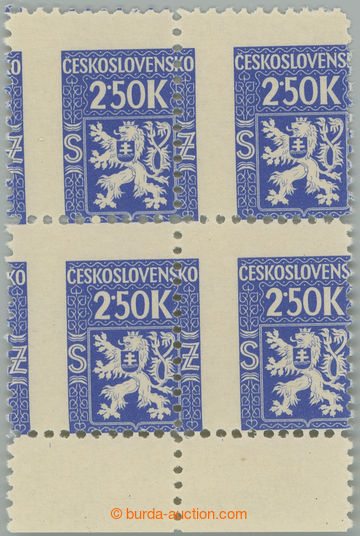 244145 - 1945 Pof.Sl5 VV, Služební (I.) 2,50K modrá, 4-blok, VV - 