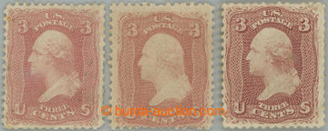 244205 - 1861 Sc.64b, Washington 3c rose pink * (dv - malé zeslaben