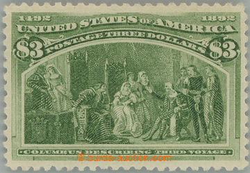 244216 - 1893 Sc.243, Columbus $3 yellow green, VF, c.v.. $1.500, Mi.