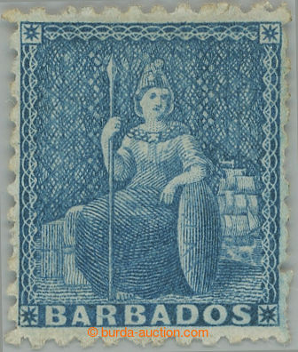 244233 - 1861-1870 SG.37, Britannia 1P modrá, bez průsvitky, perfor