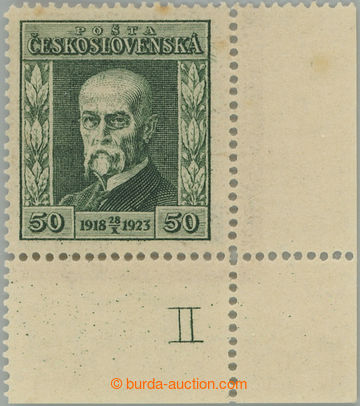 244282 - 1923 Pof.176 DČ, Jubilejní 50h zelená, pravý dolní roho